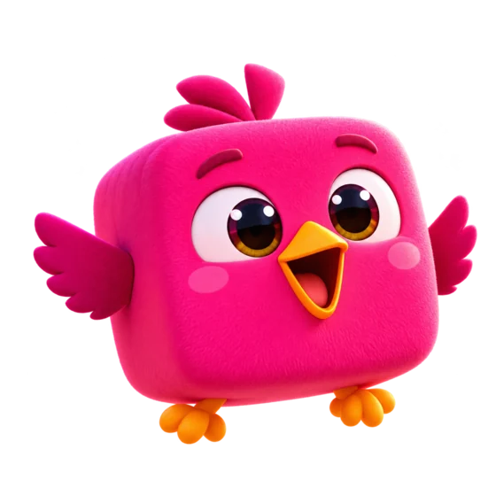 Classic, the pink hero bird